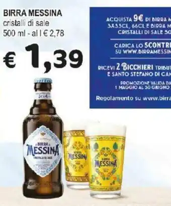 Crai BIRRA MESSINA cristalli di sale 500 ml offerta