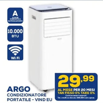 Euronics ARGO CONDIZIONATORE PORTATILE - VIND EU offerta