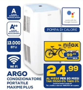 Euronics ARGO CONDIZIONATORE PORTATILE MAXIME PLUS offerta
