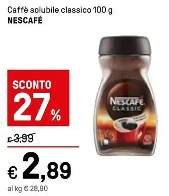 Iper La Grande Nescafé Caffè Solubile Classico offerta