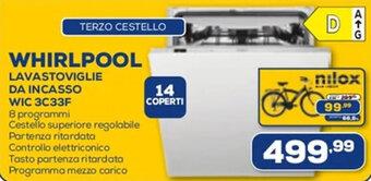Euronics WHIRLPOOL LAVASTOVIGLIE DA INCASSO WIC 3C33F offerta