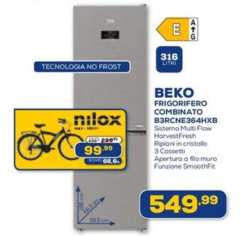 Euronics BEKO FRIGORIFERO COMBINATO B3RCNE364HXB offerta