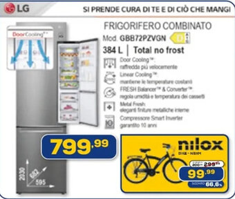 Euronics LG FRIGORIFERO COMBINATO Mod. GBB72PZVGN offerta