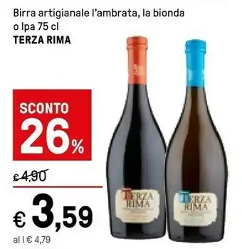 Iper La Grande Terza rima Birra Artigianale L'Ambrata/La Bionda offerta