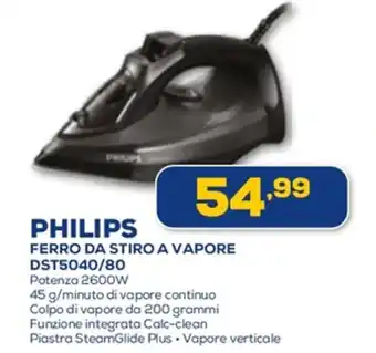Euronics PHILIPS FERRO DA STIRO A VAPORE DST5040/80 offerta