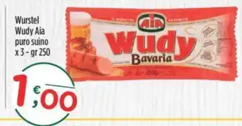 Crai Wurstel Wudy Aia puro suino x 3-gr 250 offerta