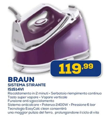 Euronics BRAUN SISTEMA STIRANTE IS1514VI offerta