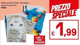 Iper La Grande Pigna 5 Maxi Quaderni Kids O Teenagers offerta
