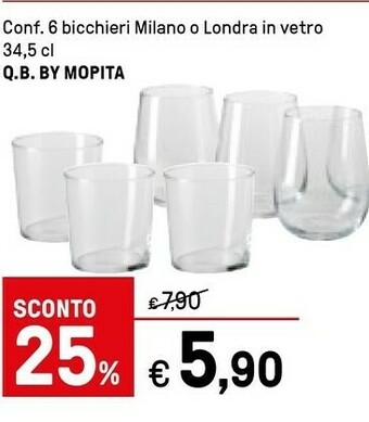 Iper La Grande Q. B. By Mopita Bicchieri Milano O Londra In Vetro offerta