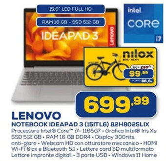 Euronics LENOVO NOTEBOOK IDEAPAD 3 (15ITL6) 82H8025LIX offerta
