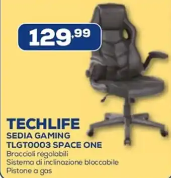 Euronics TECHLIFE SEDIA GAMING TLGTO003 SPACE ONE offerta