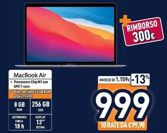 Unieuro Apple Macbook Air offerta