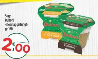 Crai Sugo Buitoni 4 formaggi/funghi gr 160 offerta