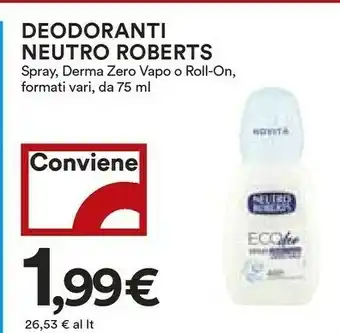 Coop Neutro Roberts Deodoranti Vapo offerta