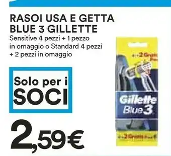 Coop Gillette Rasoi Usa E Getta Blue 3 Sensitive offerta