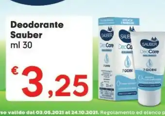 Despar Sauber Deodorante offerta