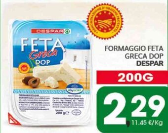 Interspar FORMAGGIO FETA GRECA DOP DESPAR 200G offerta