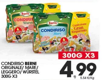 Interspar CONDIRISO BERNI ORIGINALE/ MARE/ LEGGERO/WÜRSTEL 300G X3 offerta