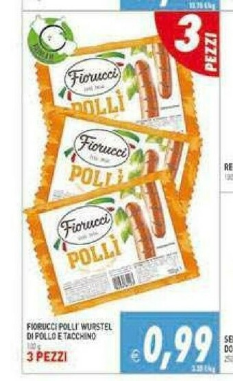 Supermercati Agorà Fiorucci Wurstel di pollo offerta