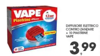 Interspar DIFFUSORE ELETTRICO CONTRO ZANZARE + 10 PIASTRINE VAPE offerta
