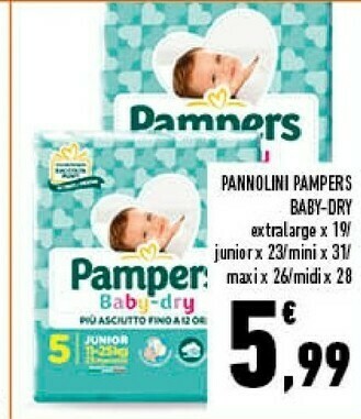 Conad City Pampers Pannolini Baby-dry offerta