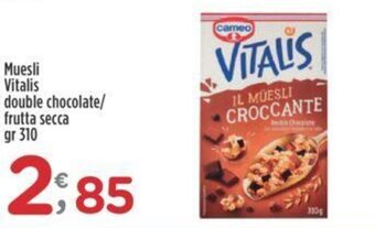 Crai Muesli Vitalis double chocolate/ frutta secca gr 310 offerta