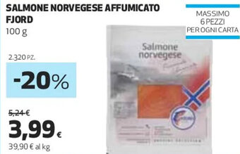 Coop SALMONE NORVEGESE AFFUMICATO FJORD 100 g offerta