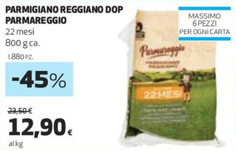 Coop PARMIGIANO REGGIANO DOP PARMAREGGIO 22 mesi 800 g offerta