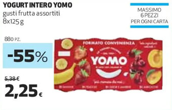 Coop YOGURT INTERO YOMO gusti frutta assortiti 8x125g offerta
