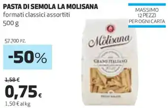 Coop PASTA DI SEMOLA LA MOLISANA formati classici assortiti 500 g offerta