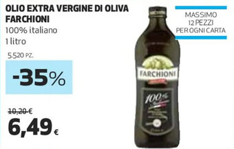 Coop OLIO EXTRA VERGINE DI OLIVA FARCHIONI 100% italiano 1 litro offerta