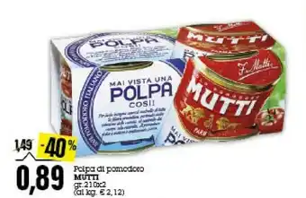 Emi Supermercati Mutti Pomodori pelati offerta