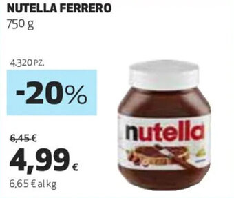 Coop NUTELLA FERRERO 750 g offerta