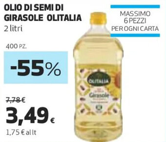 Coop OLIO DI SEMI DI GIRASOLE OLITALIA 2 litri offerta