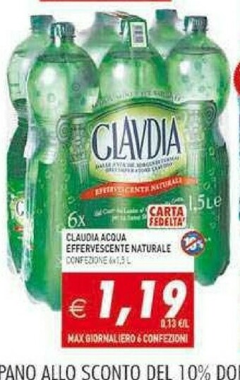 Gros Clavdia Acqua Minerale Naturale Effervescente Naturale offerta