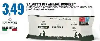 Eurospin Radames salviette per animali 100 pezzi offerta