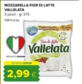 Tigre Vallelata mozzarella fior di latte offerta
