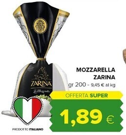 Tigre Zarina mozzarella offerta