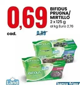 Eurospin Land bifidus prugna/mirtillo offerta