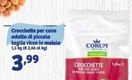 In'S Mercato Corum crocchette per cane adulto di piccola taglia ricco in maiale offerta