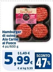 Ok Sigma Aia hamburger di suino carne al fuoco offerta