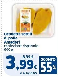 Ok Sigma Amadori cotolette sottili di pollo offerta