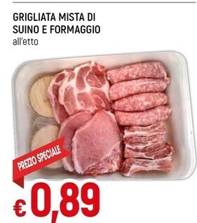 Famila Grigliata mista di suino e formaggio offerta