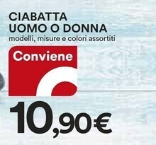 Ipercoop Ciabatta uomo o donna offerta