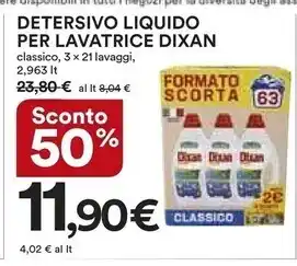 Ipercoop Dixan detersivo liquido per lavatrice offerta