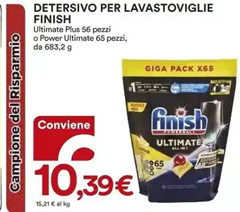 Ipercoop Finish detersivo per lavastoviglie offerta