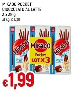 Famila Mikado pocket cioccolato al latte 3 x 39 g offerta