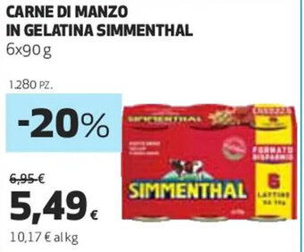 Coop CARNE DI MANZO IN GELATINA SIMMENTHAL 6x90 g offerta