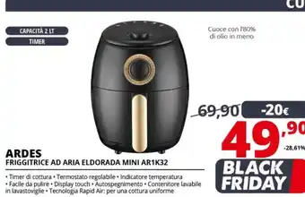 Comet Ardes friggitrice ad aria eldorada mini ar1k32 offerta