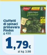 Sigma Findus ciuffetti di spinaci primavera offerta